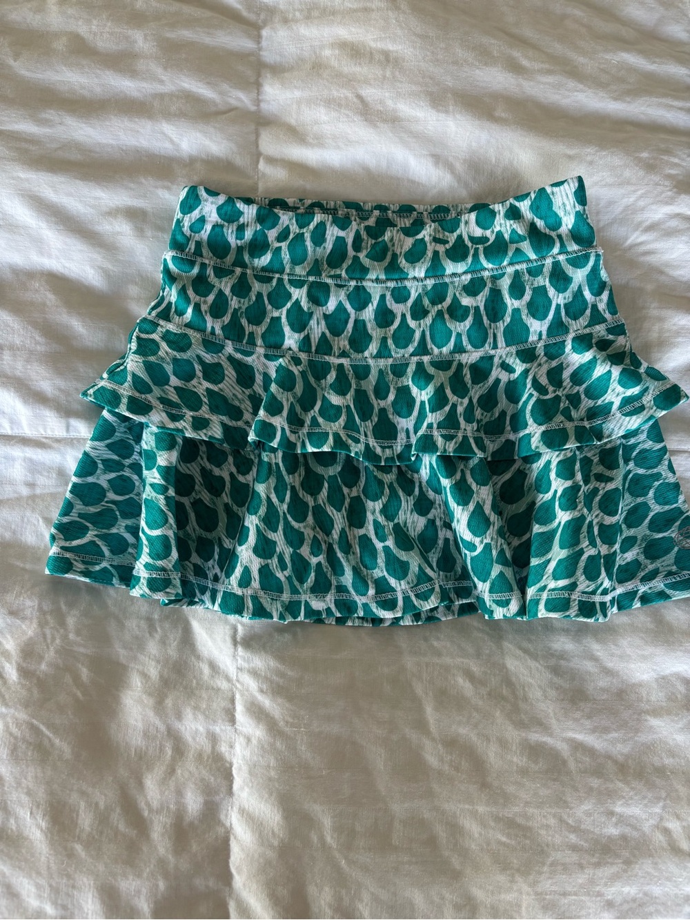 Girls size 4 Reel Legends Tiered Ruffle Skort
 green skirt